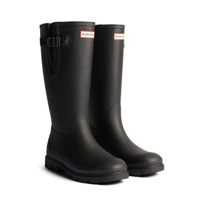 Downpour Field Adjustable Neo Lined Wellington Boots Black