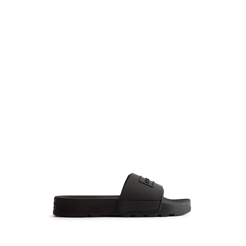 Unisex Core Embossed Silicon Logo Slider Black