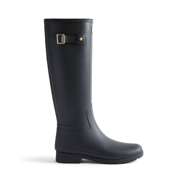 Women's Refined Gold Trim Tall Wellington Boots Black Women's Refined Gold Trim Tall Wellington Boots Black