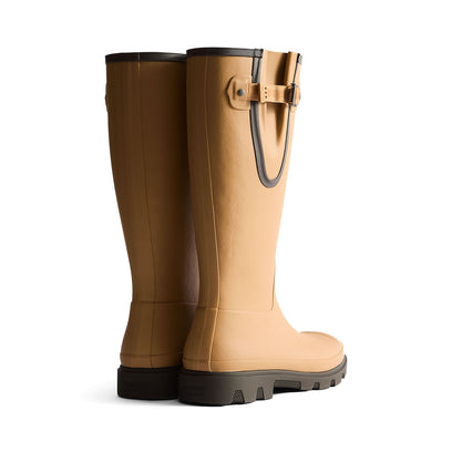 Men's Downpour Adjustable Tall Wellington Boots Biscuit/Chocolate Brown