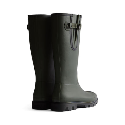 Men's Downpour Adjustable Tall Wellington Boots Dark Olive/Black