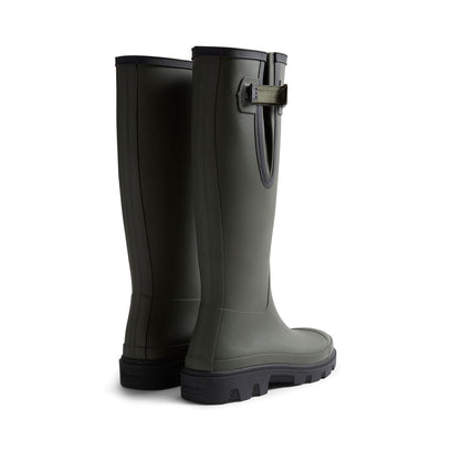 Women's Downpour Adjustable Tall Wellington Boots Dark Olive/Black