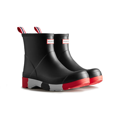 Men's Play Short Boots Stripe Sole Black