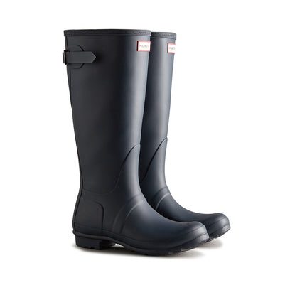 Women's Tall Back Adjustable Wellington Boots Hunter Navy