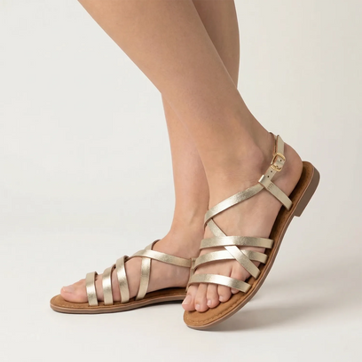 Zuza Dames Sandalen Leer Gold