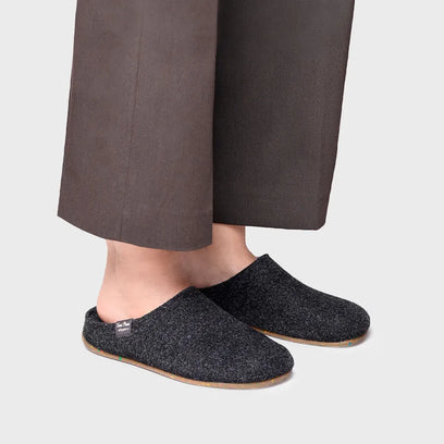 Mona-FR Dames Pantoffels Gerecycled Vilt Negre