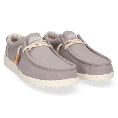 Wally Linen Natural Heren Instappers Grey