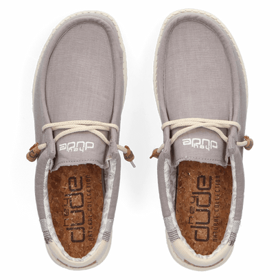 Wally Linen Natural Heren Instappers Grey