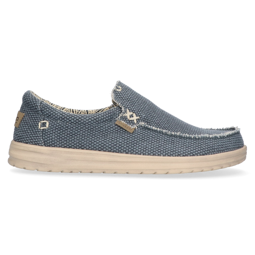 Mikka Natural Heren Instappers Braided Deep Blue