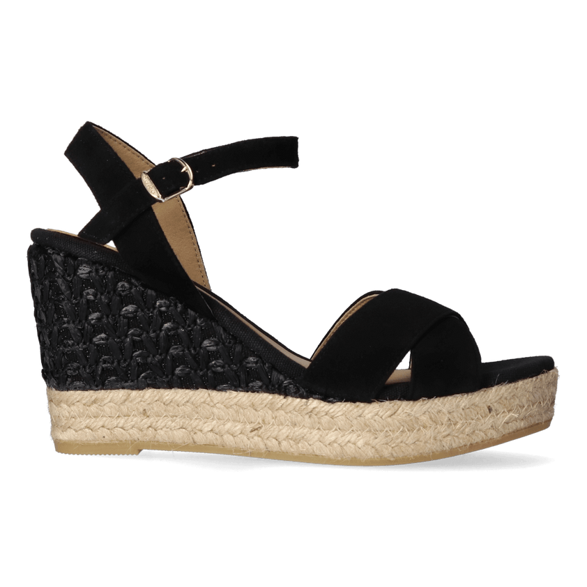 Ava-A Suede Dames Espadrilles Negre