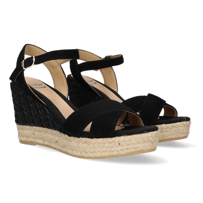 Ava-A Suede Dames Espadrilles Negre