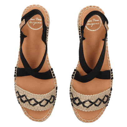 Eider-BN Dames Espadrilles Negre