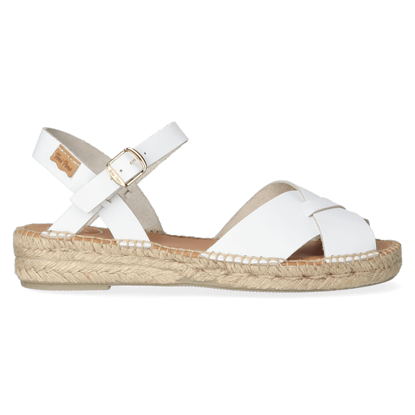 Esther Leren Dames Espadrilles Blanc