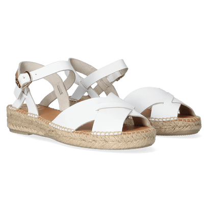 Esther Leren Dames Espadrilles Blanc