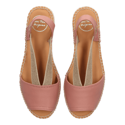 Etna Leren Dames Espadrilles Pale