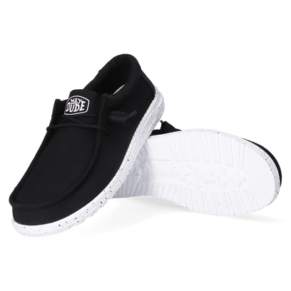 Wally Slub Canvas Heren Instappers Black