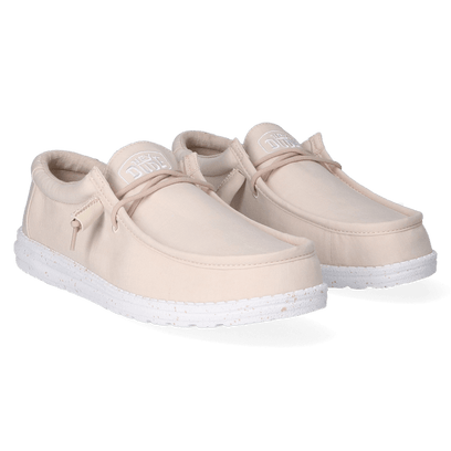 Wally Slub Canvas Heren Instappers Natural