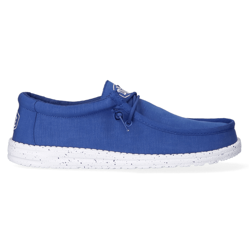 Wally Slub Canvas Heren Instappers True Blue