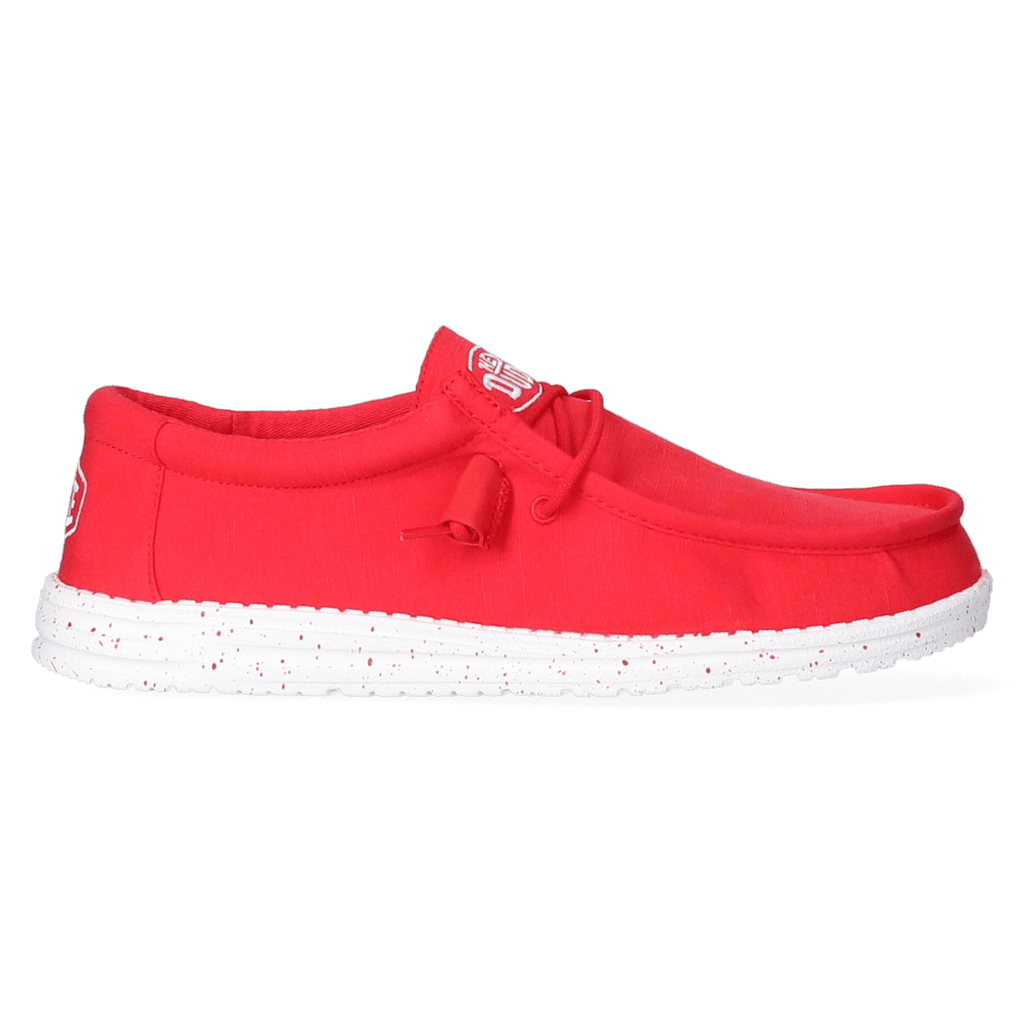Wally Slub Canvas Heren Instappers Red