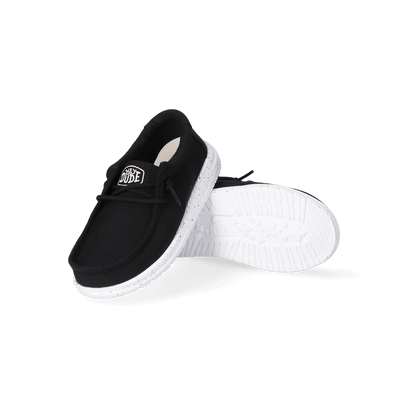 Wally Youth Slub Canvas Jongens Instappers Black