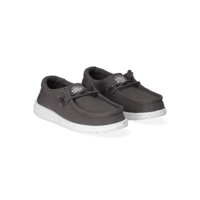 Wally Youth Slub Canvas Jongens Instappers Dark Grey
