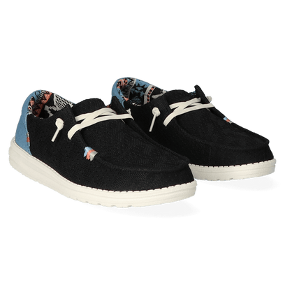 Wendy Boho Dames Instappers Black Crochet