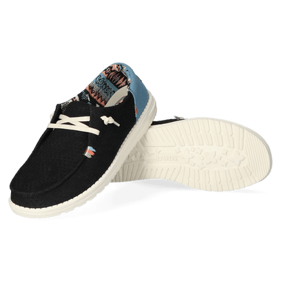 Wendy Boho Dames Instappers Black Crochet