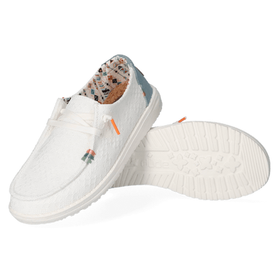 Wendy Boho Dames Instappers White Crochet