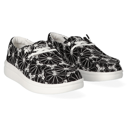 Wendy Rise Eyelet Dames Instappers Black