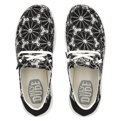 Wendy Rise Eyelet Dames Instappers Black