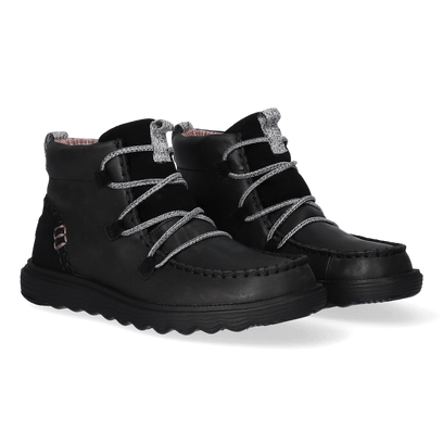 Reyes Leather Dames Boots Black/Black