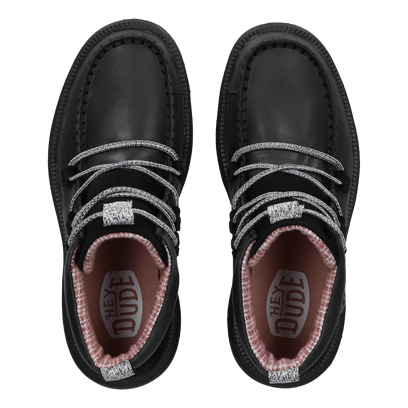 Reyes Leather Dames Boots Black/Black