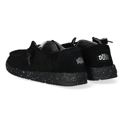 Wendy Wave Corduroy Dames Instappers Black