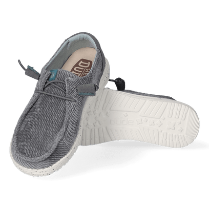 Wendy Wave Corduroy Dames Instappers Charcoal