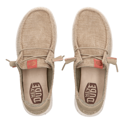 Wendy Wave Corduroy Dames Instappers Olive Grey