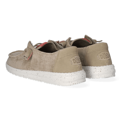 Wendy Wave Corduroy Dames Instappers Olive Grey