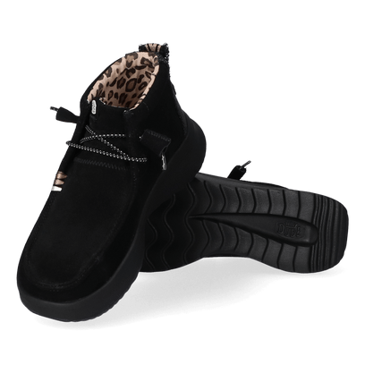 Wendy Peak Hi Suede Dames Instappers Black