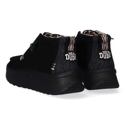 Wendy Peak Hi Suede Dames Instappers Black