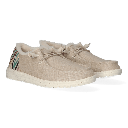 Wendy Funk Wool Dames Instappers Beige