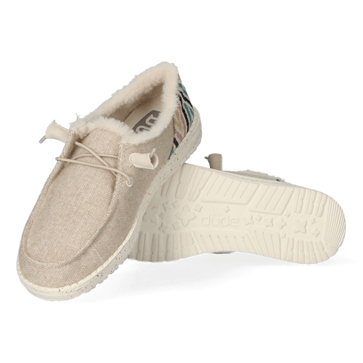 Wendy Funk Wool Dames Instappers Beige