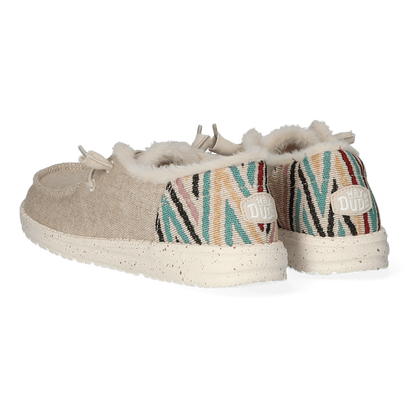 Wendy Funk Wool Dames Instappers Beige