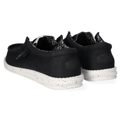 Wally Canvas Heren Instappers Black/White