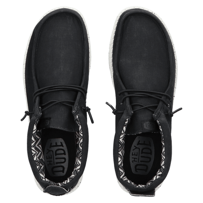 Wally Mid Canvas Heren Instappers Black/White