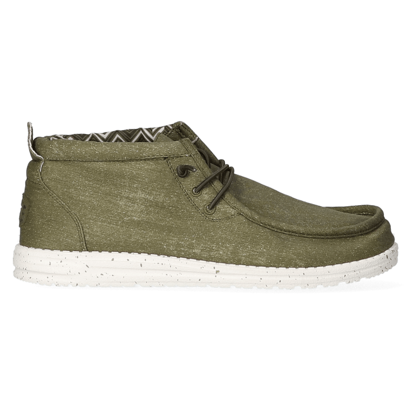 Wally Mid Canvas Heren Instappers Olive