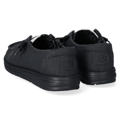Wendy Canvas Dames Instappers Black/Black