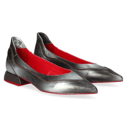 Basil Dames Flats Mini Viper Silver/Black