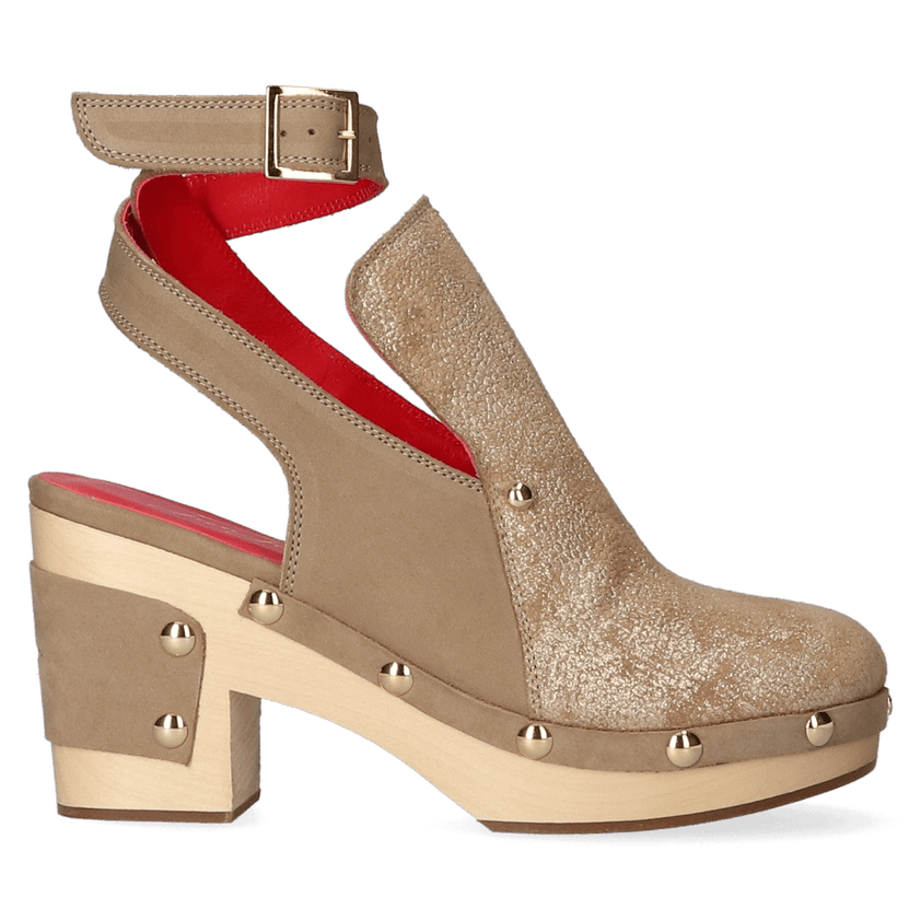 Woodchopper Dames Clogs Metallic Taupe
