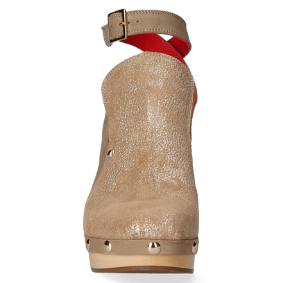 Woodchopper Dames Clogs Metallic Taupe
