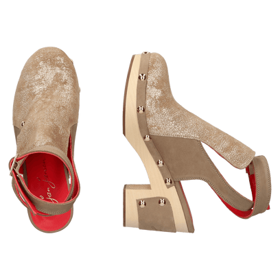 Woodchopper Dames Clogs Metallic Taupe