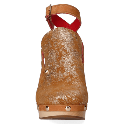 Woodchopper Dames Clogs Metallic Cognac